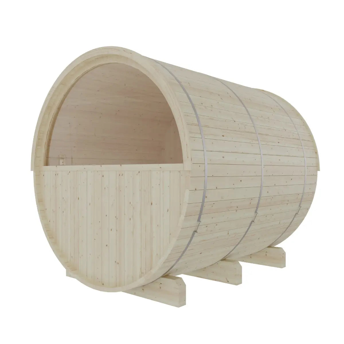 Turku Finnish 6-Person Barrel Sauna with Terrace and WiFi Heater