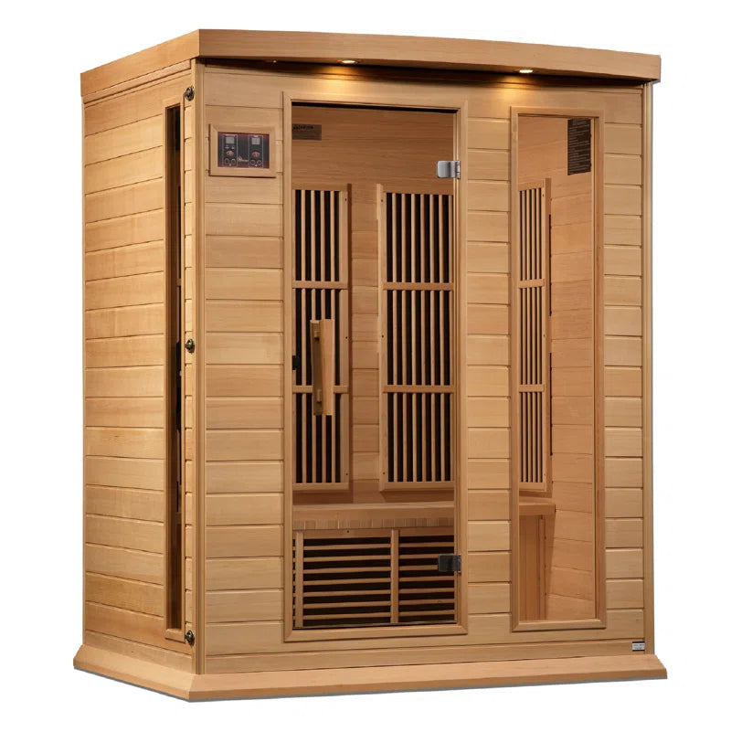 3 - Person Indoor Bluetooth Compatible FAR Infrared Sauna in Hemlock