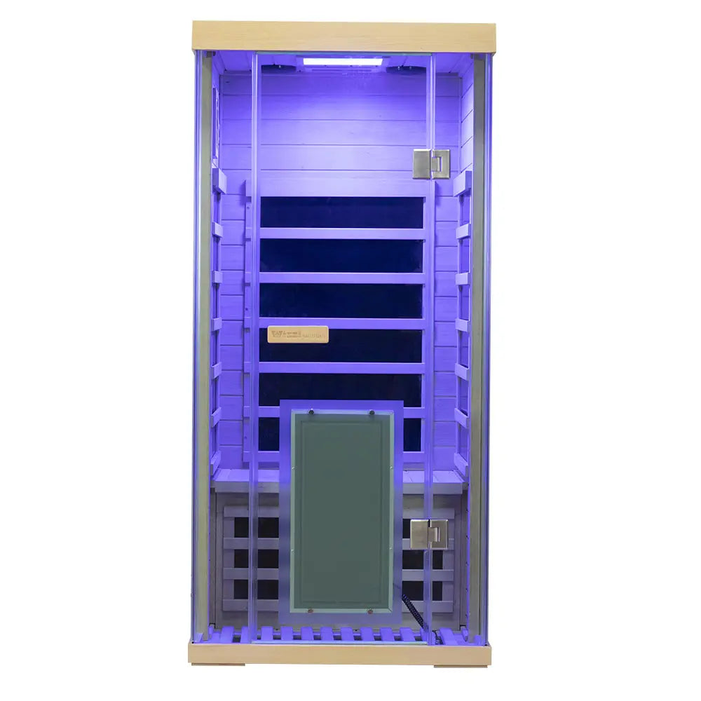 Wizzisaunas S01 1-Person Full Spectrum Near Zero EMF Indoor Infrared Sauna + Medical-Grade Red Light Therapy