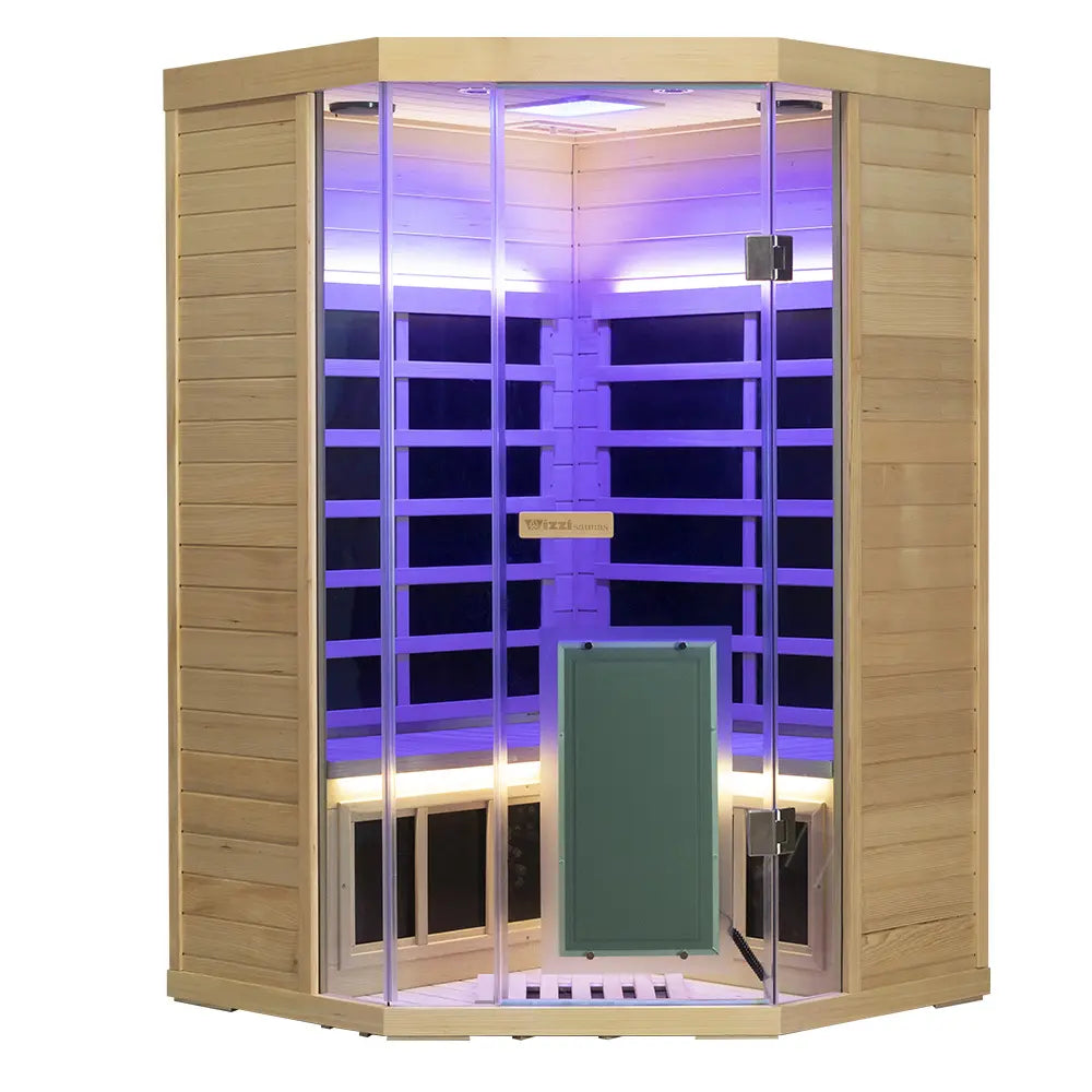 Wizzisaunas S07 2–3 Person Full Spectrum Near Zero EMF Indoor Infrared Sauna + Medical-Grade Red Light Therapy