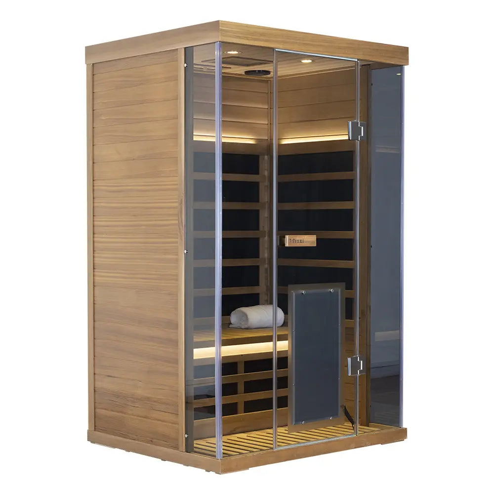 Wizzisaunas S02 2-Person Full Spectrum Near Zero EMF Indoor Infrared Sauna + Medical-Grade Red Light Therapy