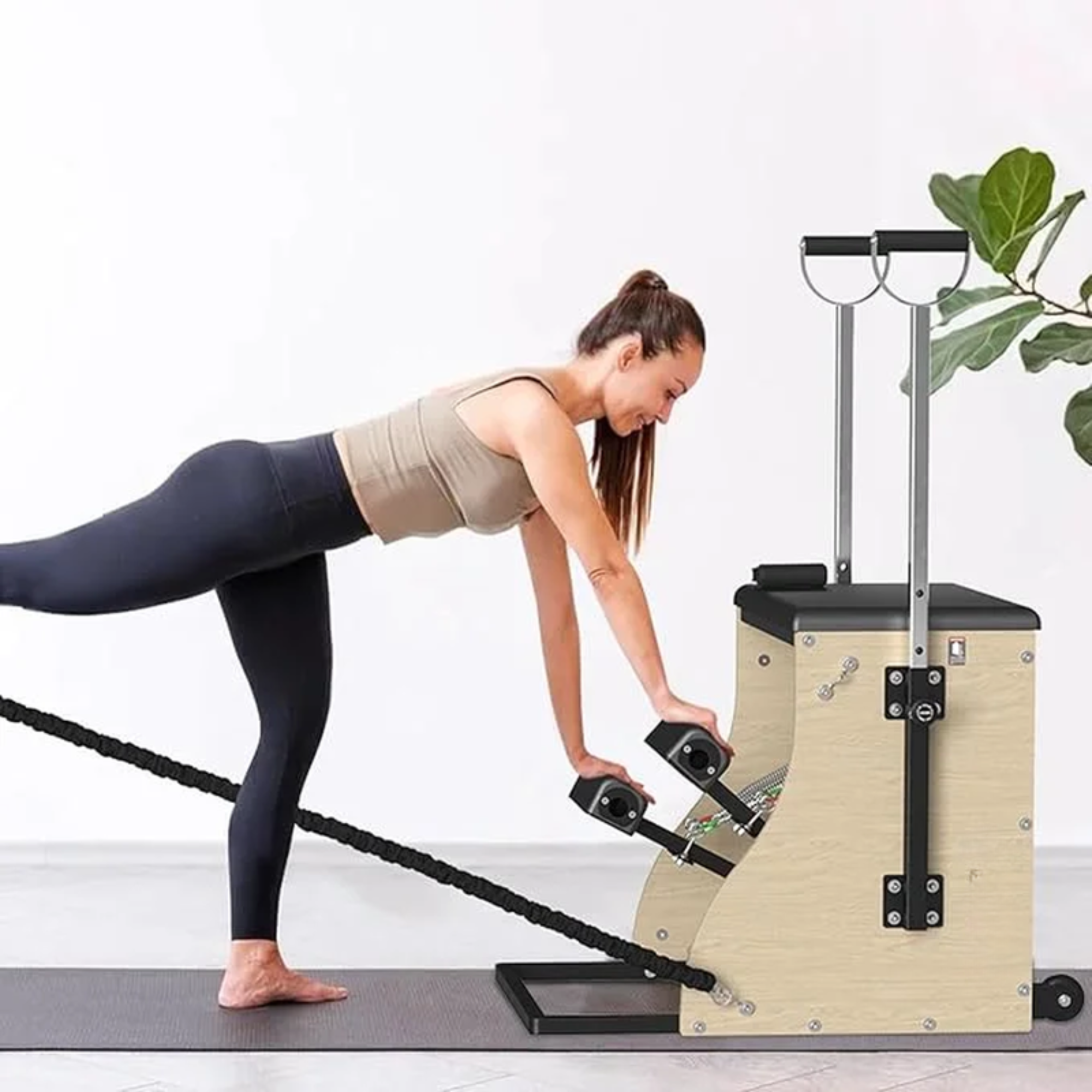 Pilates Reformer Machine with Pilates Chair and Pilates Barrel for Home Workout