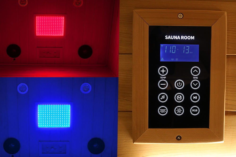 Wizzisaunas S02 2-Person Full Spectrum Near Zero EMF Indoor Infrared Sauna + Medical-Grade Red Light Therapy
