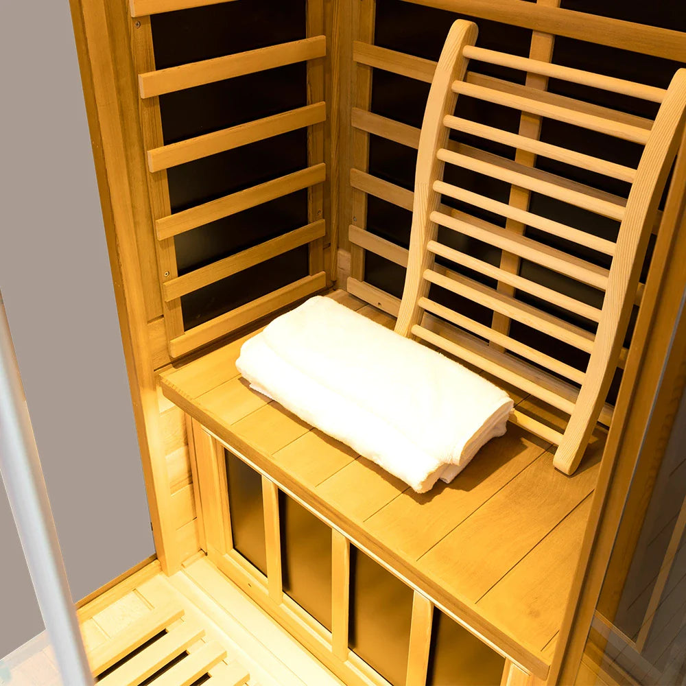 Wizzisaunas 909MX 1-Person Full Spectrum Near Zero EMF Indoor Infrared Sauna + Medical-Grade Red Light Therapy
