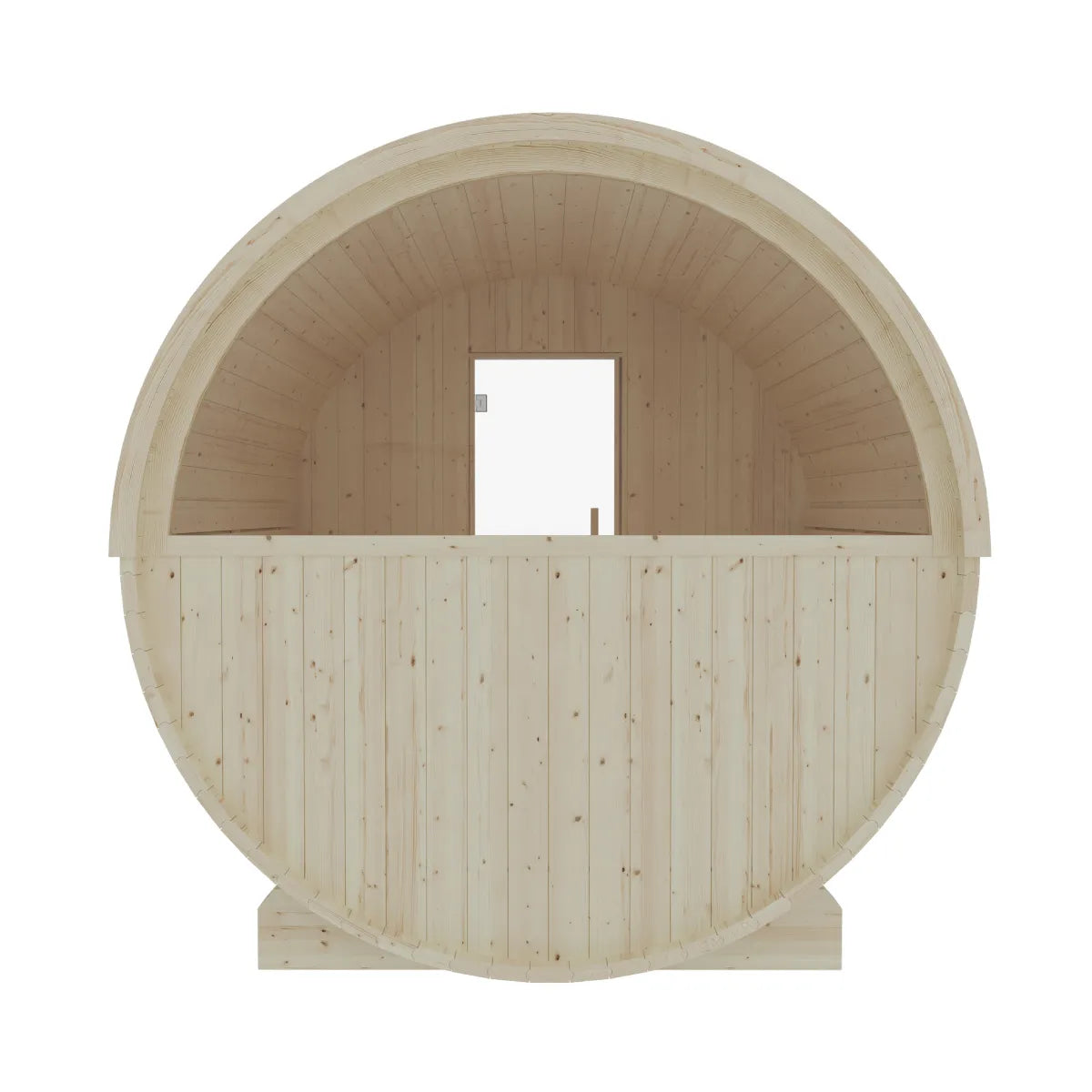 Helsinki Finnish 6-Person Barrel Sauna with Terrace and WiFi Heater