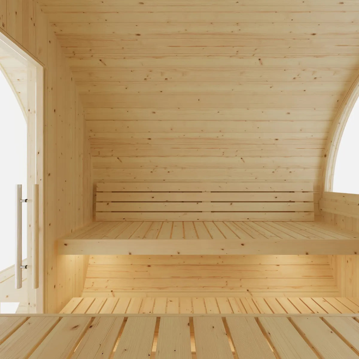 Helsinki Finnish 6-Person Barrel Sauna with Terrace and WiFi Heater
