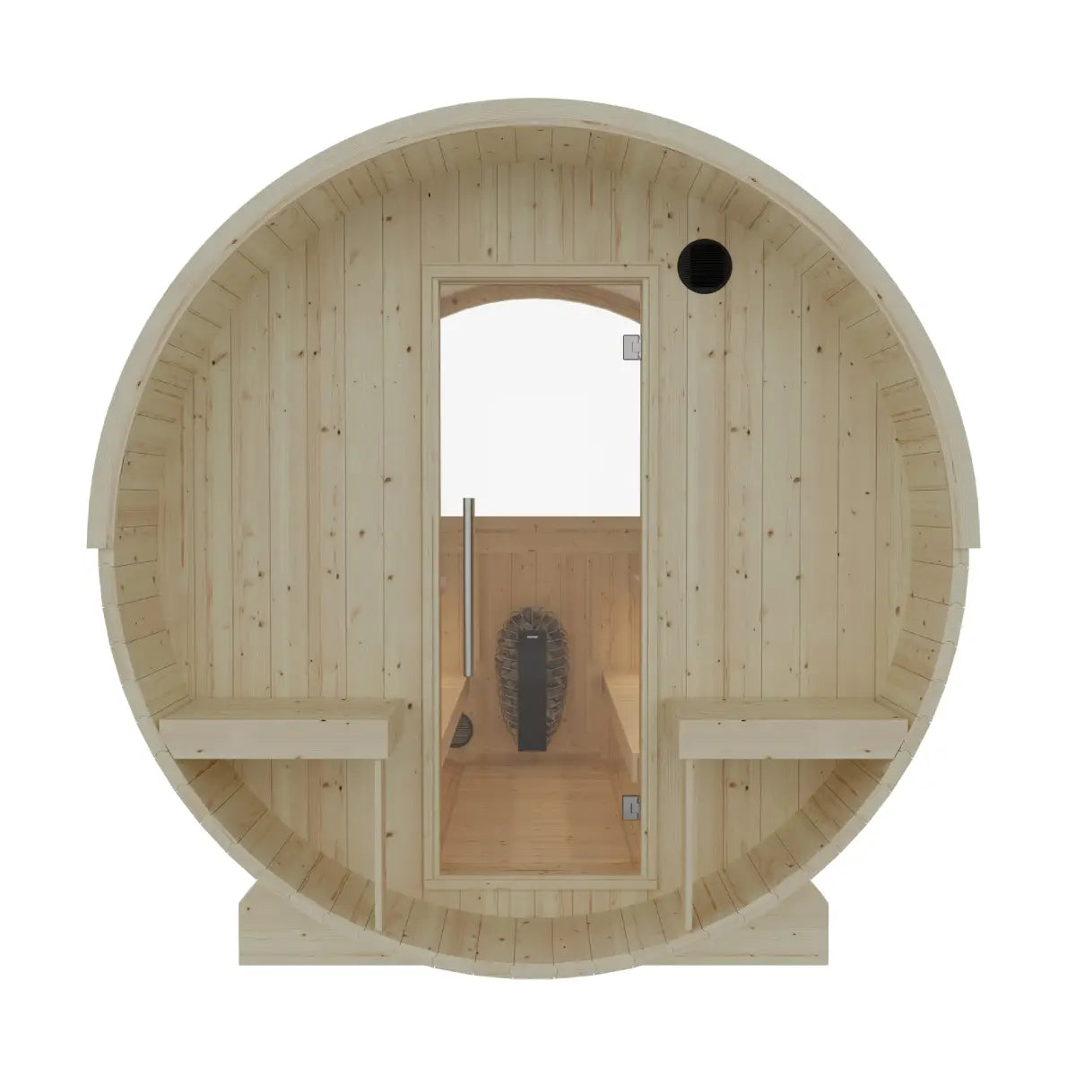 Turku Finnish 6-Person Barrel Sauna with Terrace and WiFi Heater