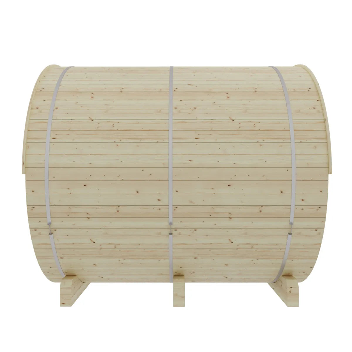 Vassa Finnish 4-Person Barrel Sauna with WiFi Heater, handcrafted by Finnish Sauna Builders