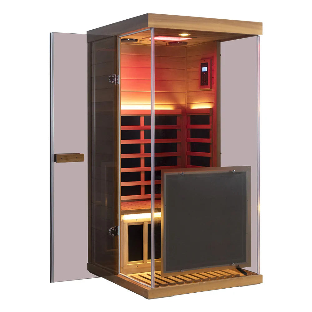 Wizzisaunas 909MX 1-Person Full Spectrum Near Zero EMF Indoor Infrared Sauna + Medical-Grade Red Light Therapy
