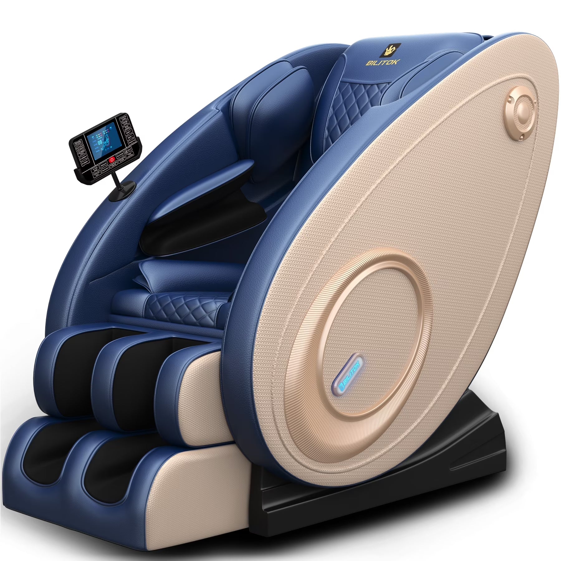 Massage Chair Zero Gravity Full Body with Heating and Bluetooth - Blue