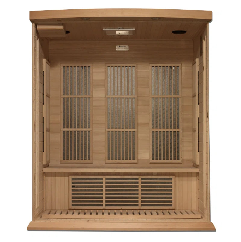 3 - Person Indoor Bluetooth Compatible FAR Infrared Sauna in Hemlock