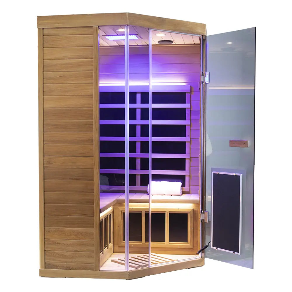 Wizzisaunas S07 2–3 Person Full Spectrum Near Zero EMF Indoor Infrared Sauna + Medical-Grade Red Light Therapy