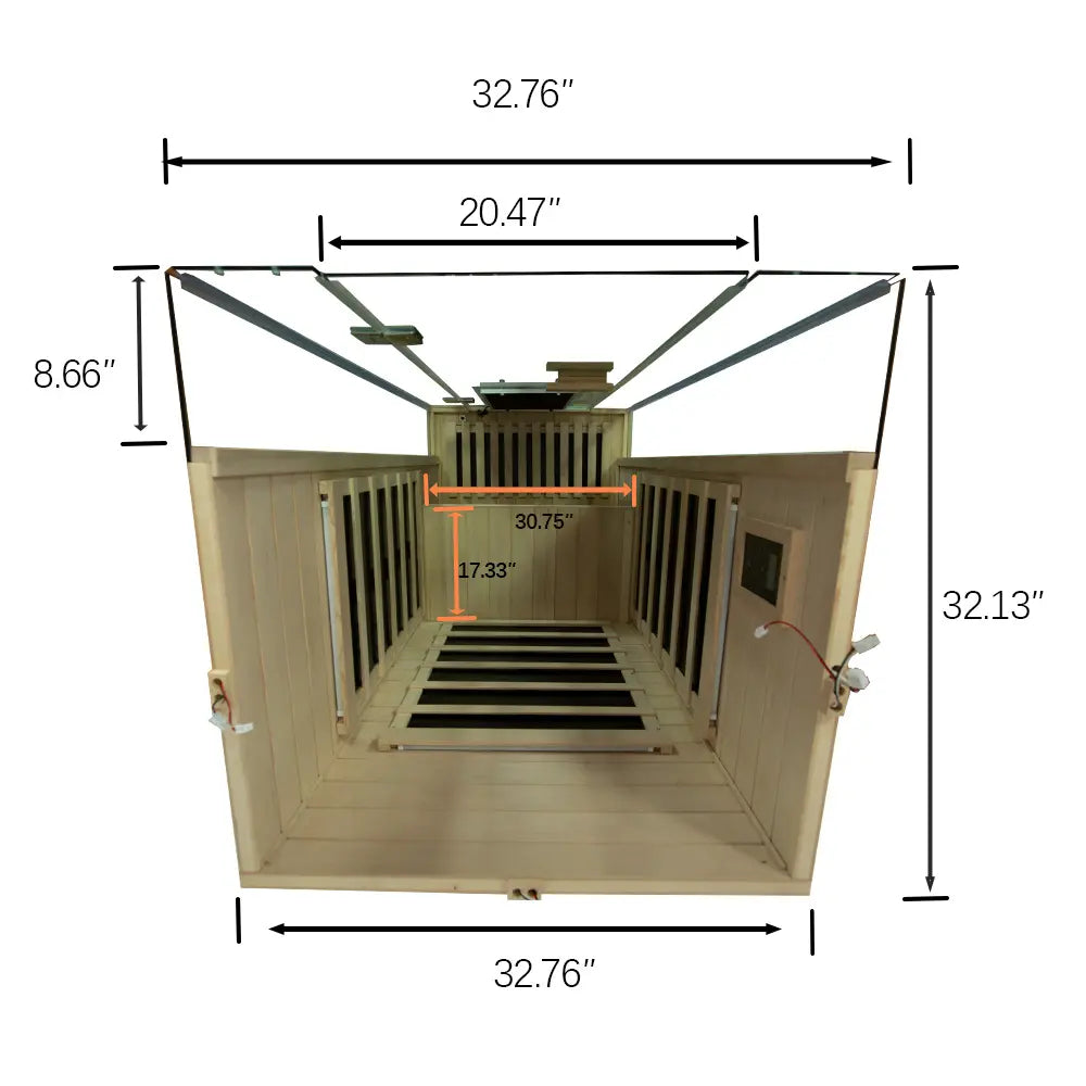 Wizzisaunas S01 1-Person Full Spectrum Near Zero EMF Indoor Infrared Sauna + Medical-Grade Red Light Therapy