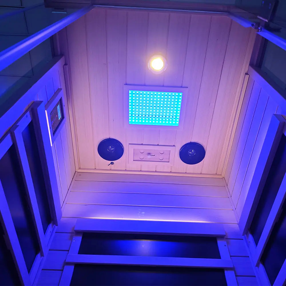 Wizzisaunas S01 1-Person Full Spectrum Near Zero EMF Indoor Infrared Sauna + Medical-Grade Red Light Therapy