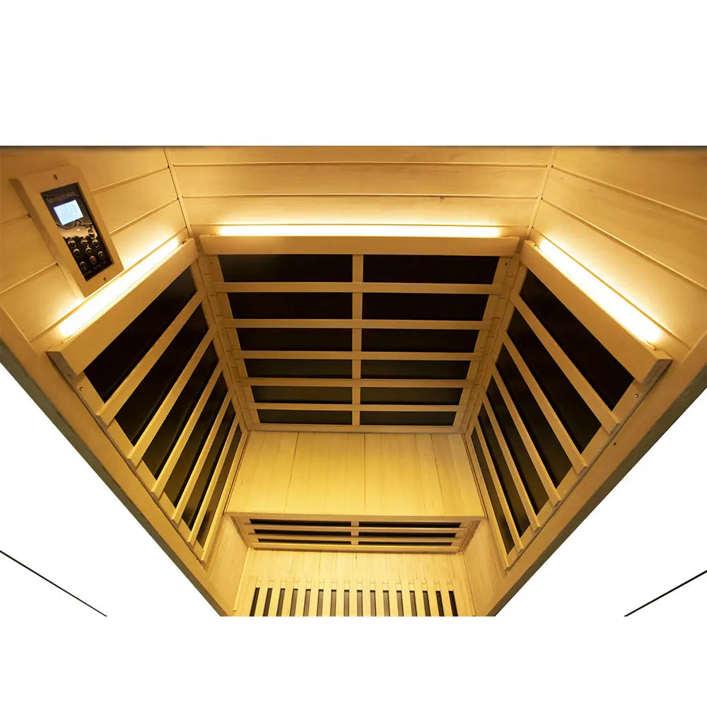 Wizzisaunas S02 2-Person Full Spectrum Near Zero EMF Indoor Infrared Sauna + Medical-Grade Red Light Therapy