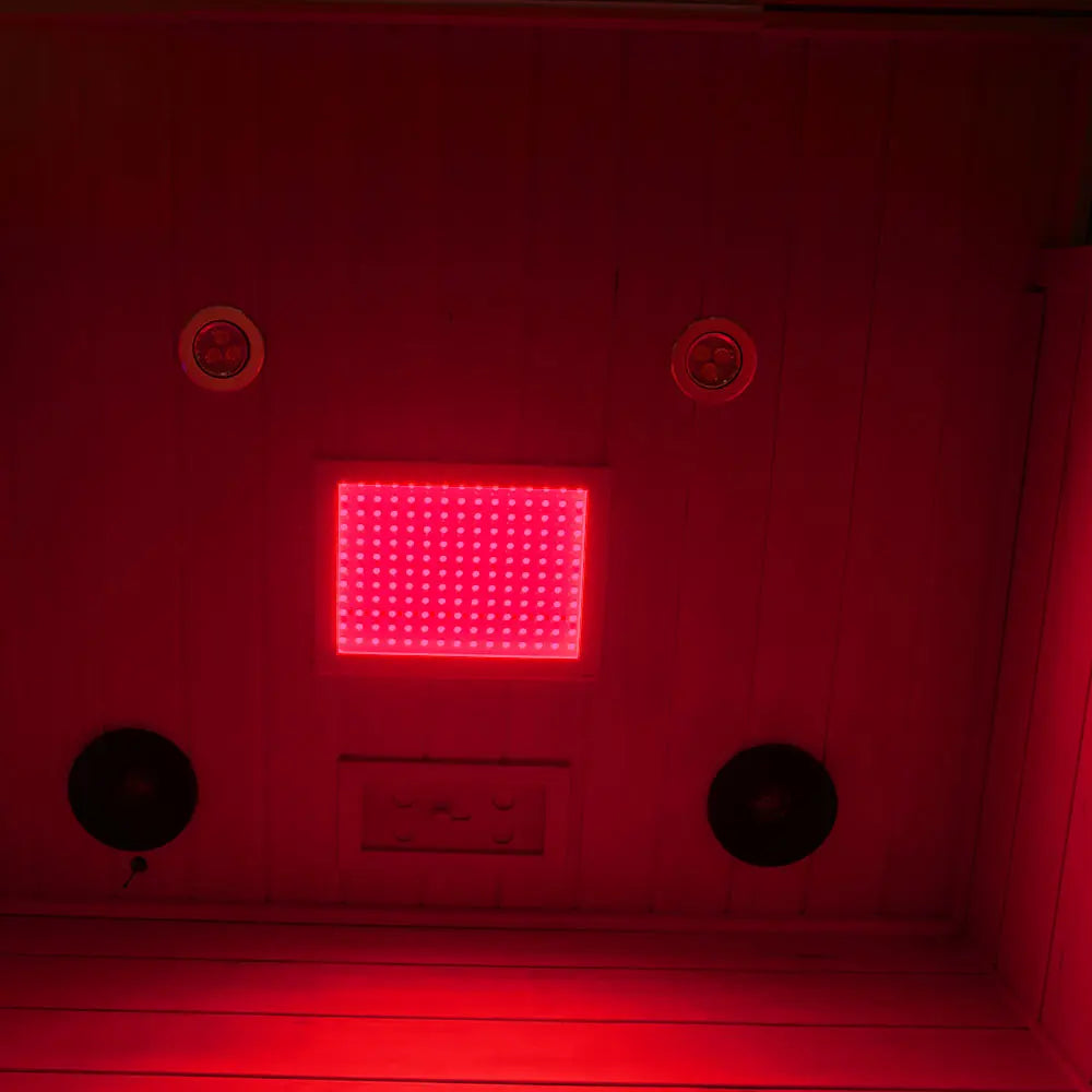 Wizzisaunas S02 2-Person Full Spectrum Near Zero EMF Indoor Infrared Sauna + Medical-Grade Red Light Therapy