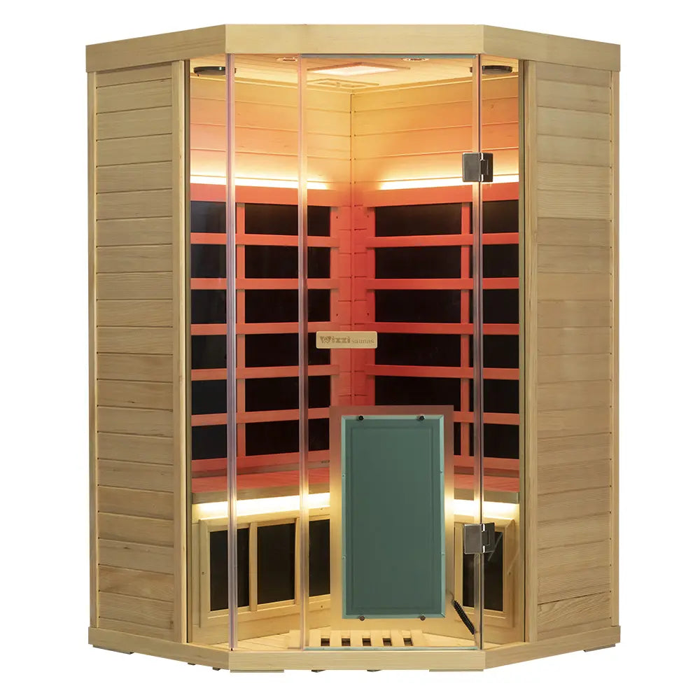 Wizzisaunas S07 2–3 Person Full Spectrum Near Zero EMF Indoor Infrared Sauna + Medical-Grade Red Light Therapy
