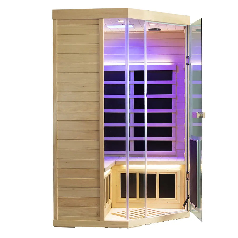 Wizzisaunas S07 2–3 Person Full Spectrum Near Zero EMF Indoor Infrared Sauna + Medical-Grade Red Light Therapy