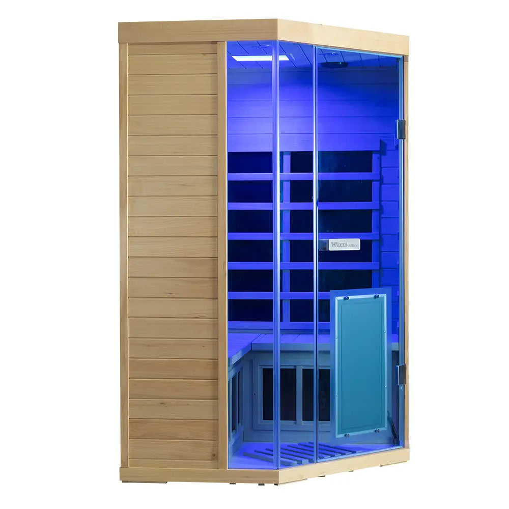 Wizzisaunas S07 2–3 Person Full Spectrum Near Zero EMF Indoor Infrared Sauna + Medical-Grade Red Light Therapy
