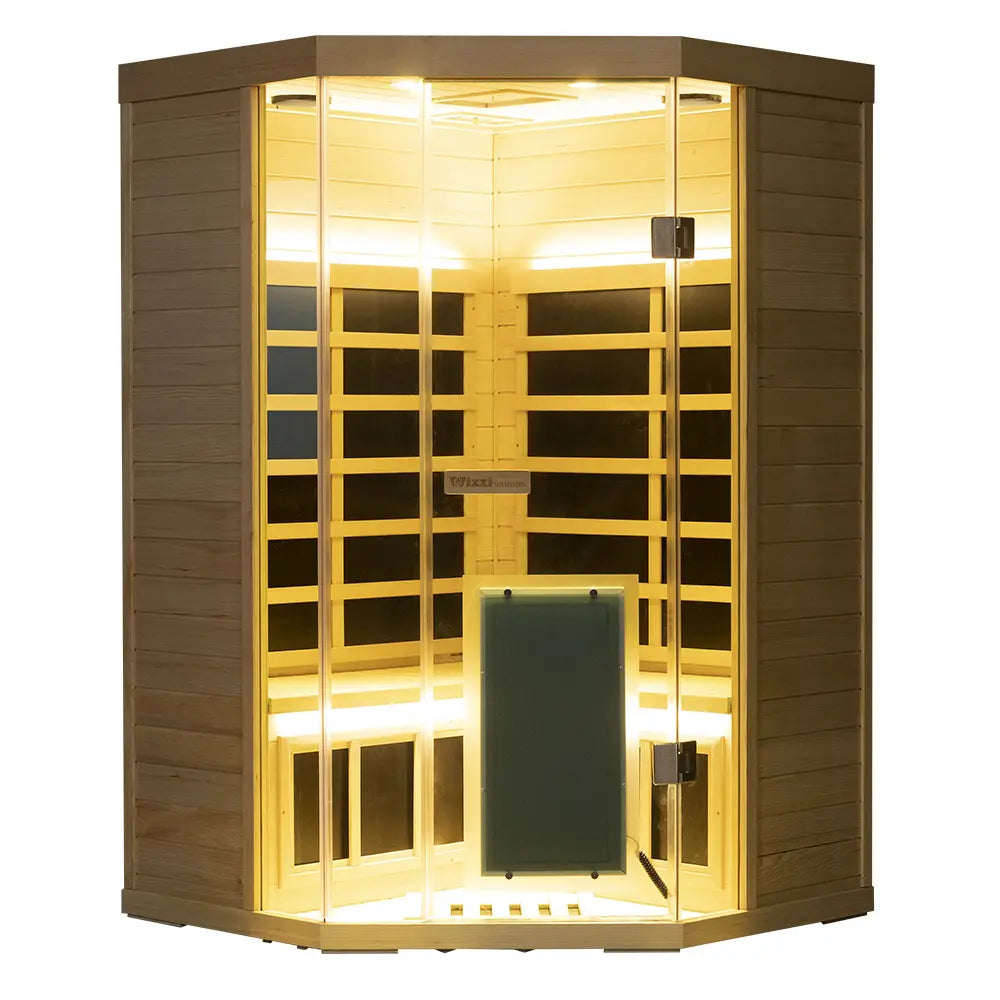 Wizzisaunas S07 2–3 Person Full Spectrum Near Zero EMF Indoor Infrared Sauna + Medical-Grade Red Light Therapy